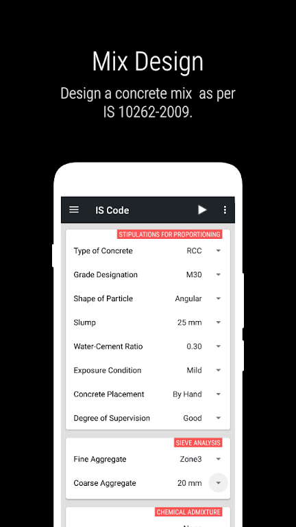 Concrete Mix Design IS-10262 Screenshot2