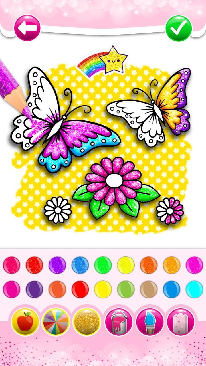 Glitter Butterfly Coloring - Learn Colors Screenshot2