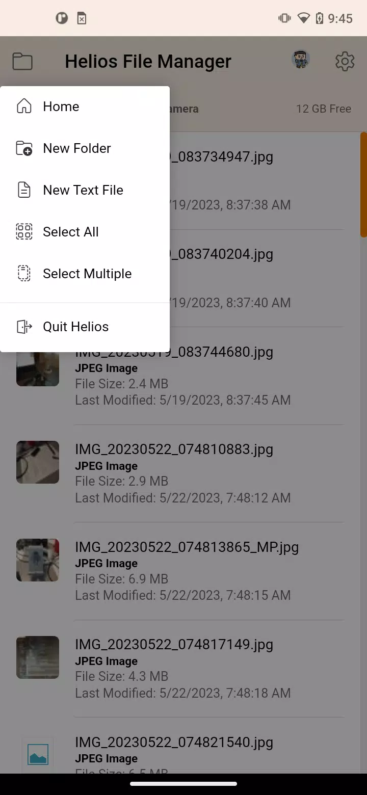 Helios File Manager Screenshot2