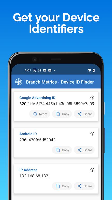 Branch Metrics DeviceID Finder Screenshot3