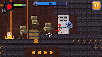 Red Stickman in Craft World Screenshot1