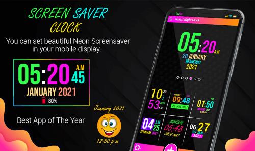 Neon Night Clock Screenshot3