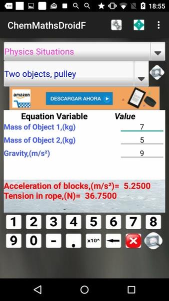 ChemMathsDroidF Screenshot1