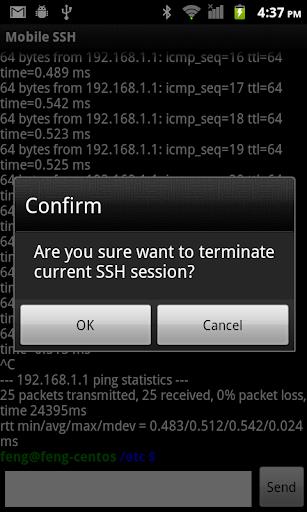 Mobile SSH (Secure Shell) Screenshot2