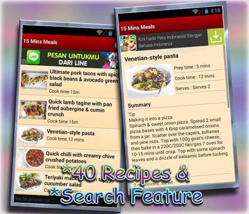 15 Minutes Meals Recipes Easy Screenshot3