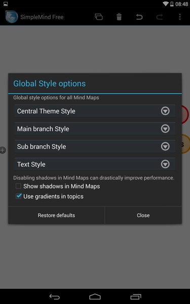 SimpleMind Free mind mapping Screenshot1