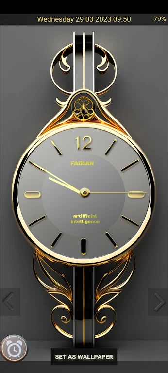 Nice Gold Analog Clock Screenshot1