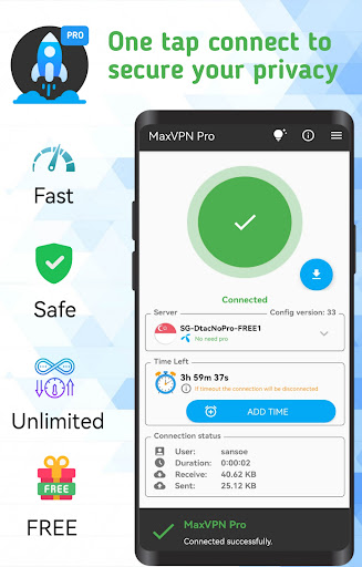 MaxVPN Pro Safe & Unlimited Screenshot1