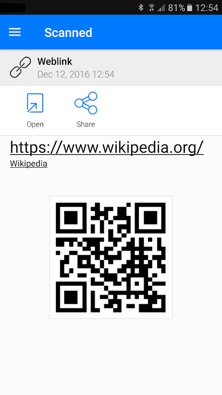 QR code reader Screenshot2