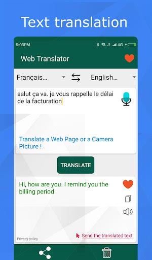 Translator, text and web pages 100% free Screenshot3