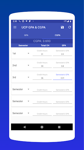 UCP GPA & CGPA Calculator Screenshot3