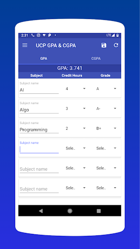UCP GPA & CGPA Calculator Screenshot2