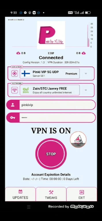 PINKI VIP 5G UDP VPN Screenshot1