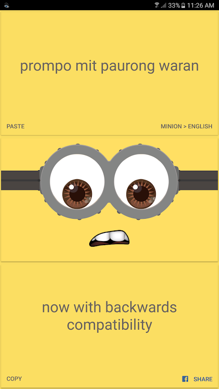 English to minion Translator Screenshot2