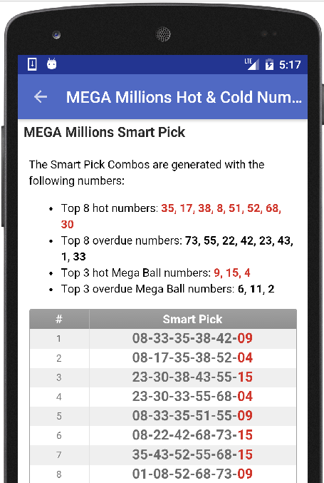 Results for DC Lottery Screenshot3