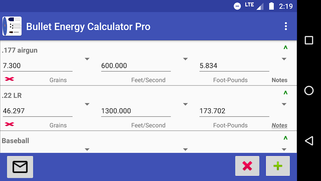 Bullet Energy Calculator Pro Screenshot3