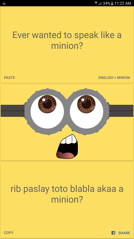 English to minion Translator Screenshot1