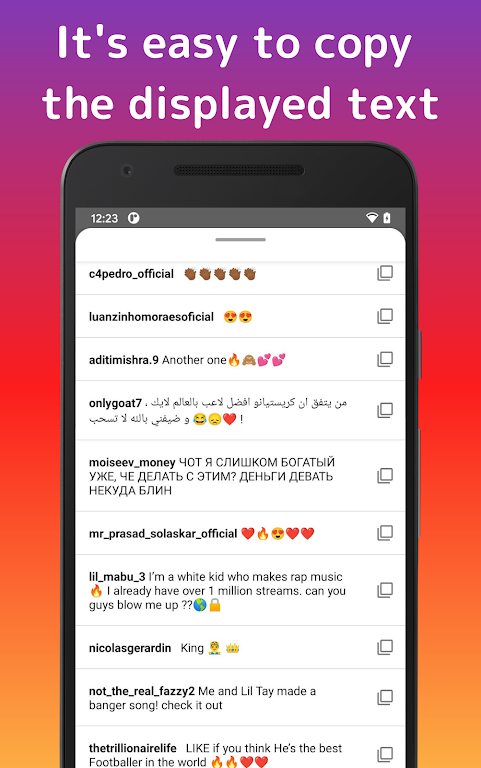 QuickCopy : copy comment text for Instagram Screenshot2