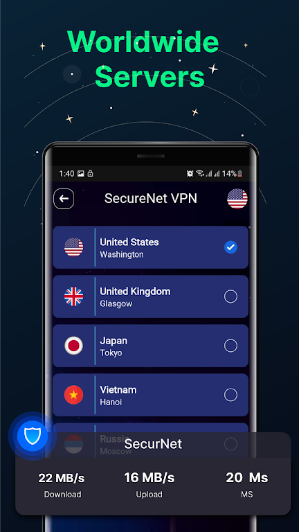 SecureNet VPN - Safer VPN Screenshot2