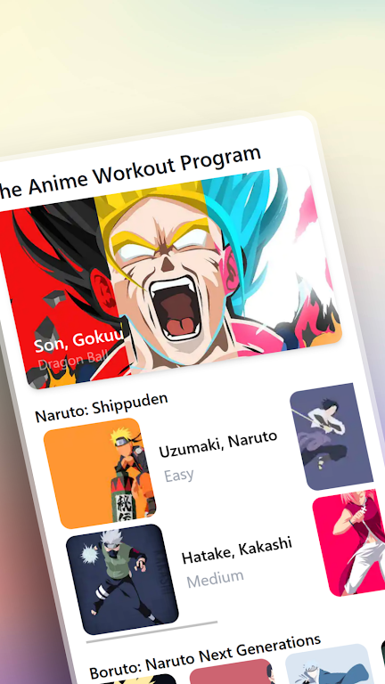 Anime Workout Program Screenshot1