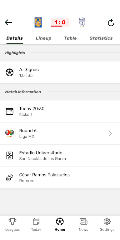 Resultados MX Soccer Results Screenshot3