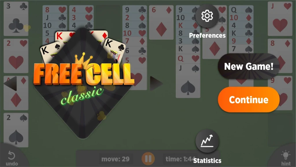 FreeCell - Offline Card Game Screenshot1