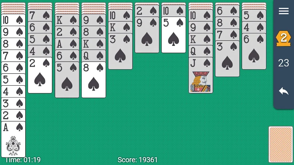 Spider Solitaire One Suit Screenshot2