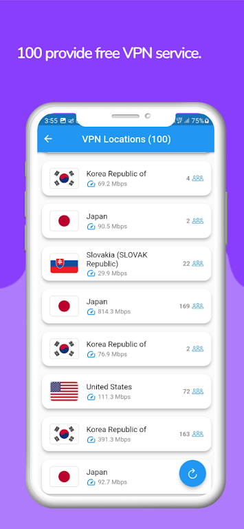 Bluebird VPN - Safer Internet Screenshot1