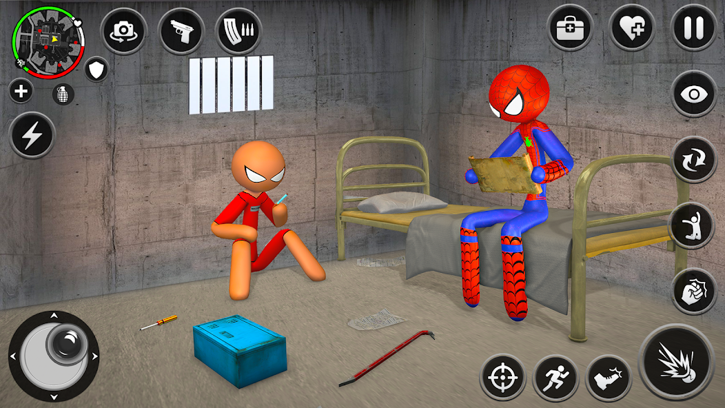 Spider Stick Hero Prison Break Mod Screenshot1