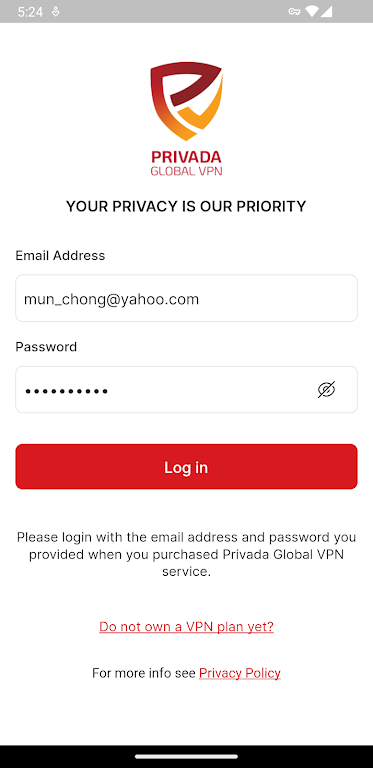 Privada VPN Screenshot1