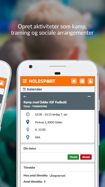 Holdsport - Hurtig tilmelding Screenshot2