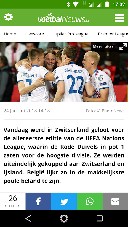 VoetbalNieuws.be Screenshot3