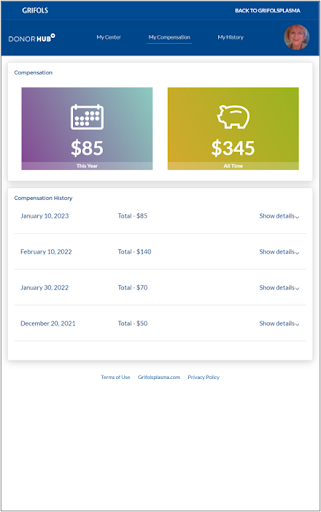 Grifols Plasma Donor Hub Screenshot4