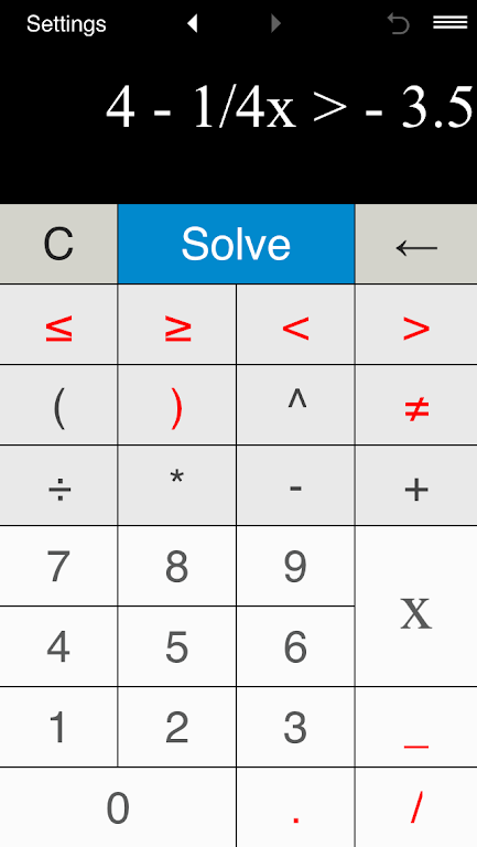 Inequality Calculator Screenshot3