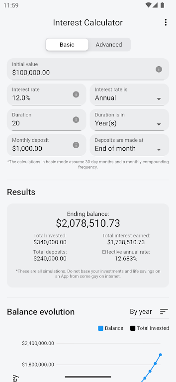 Compound Interest Calculator Screenshot1