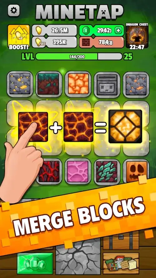 Minetap – Merge rpg clicker Mod Screenshot2