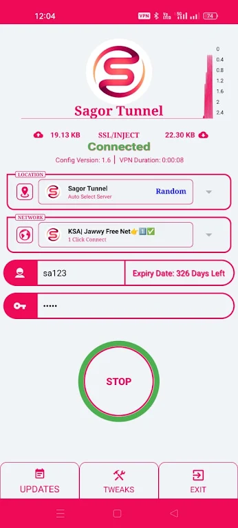 SAGOR TUNNEL VPN Screenshot2