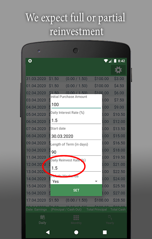 Compound Interest Calculator Table Screenshot4