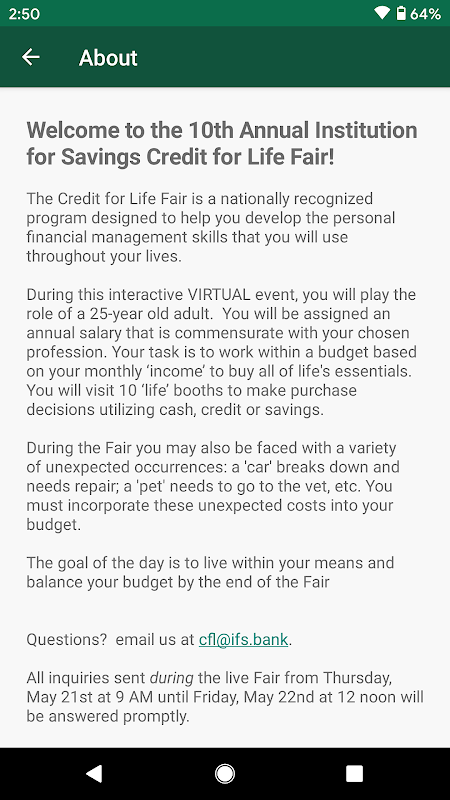 IFS Credit For Life Fair Screenshot3