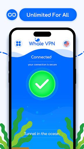 Whale VPN - Safe , Fast Tunnel Screenshot1