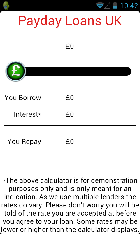 Payday Loans UK - Calculator Screenshot2