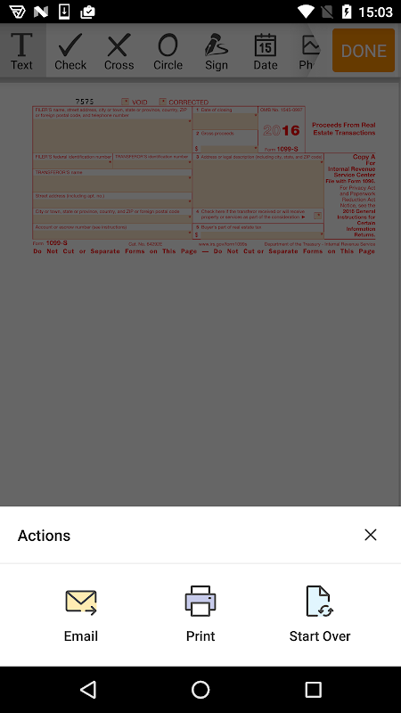 PDF Form 1099 S for IRS: Sign Tax Digital eForm Screenshot2