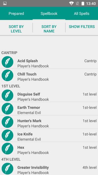 5th Edition Spellbook Screenshot2
