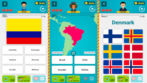 Flags of the World 2: Map - Geography Quiz Screenshot1