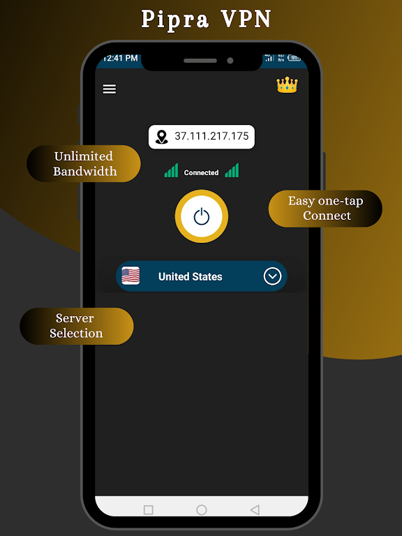 Pipra VPN - Fast & Secure VPN Screenshot1