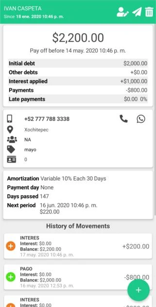 Morosos - Debtor Manager Screenshot3