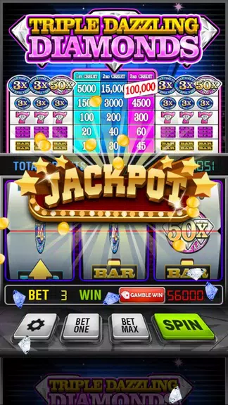 Triple Dazzling Diamonds Slots Screenshot2