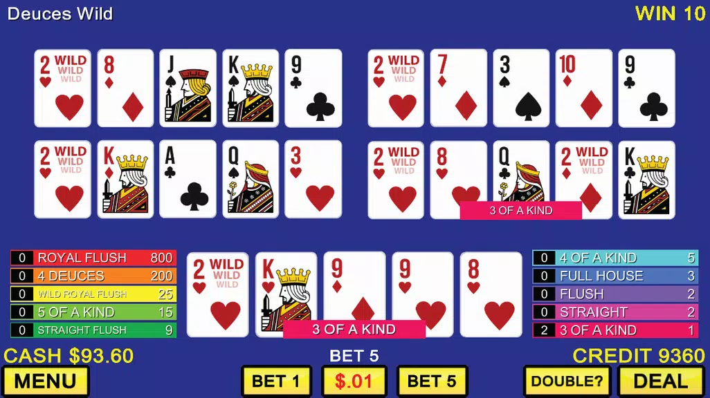 Five Hand Video Poker Screenshot3