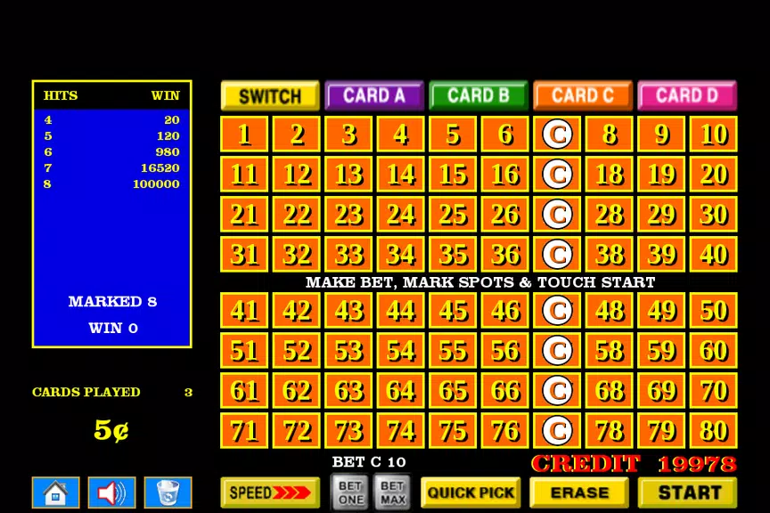 Four 4 Card Keno - FREE Screenshot2