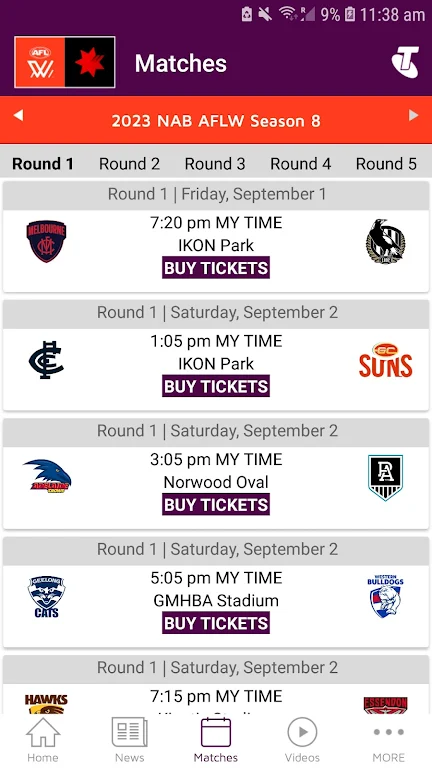 AFLW Official App Screenshot3